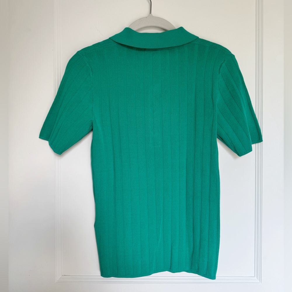 Sporty & Rich Ribbed Polo Top – Spring Green - Picture 3 of 14